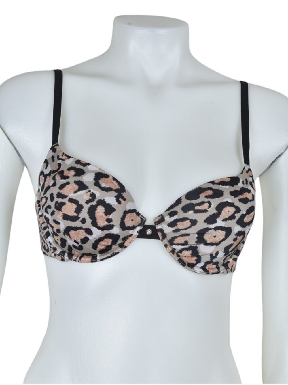 Victoria’s Secret Lined Demi Bra Leopard Cheetah Print 34B Black Tan